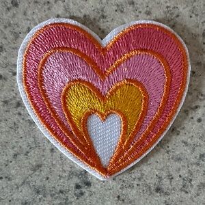 Heart-Shaped Embroidered Patch